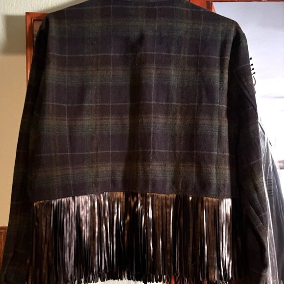 ee:some flannel plaid jacket women's small fringe - Picture 2 of 4